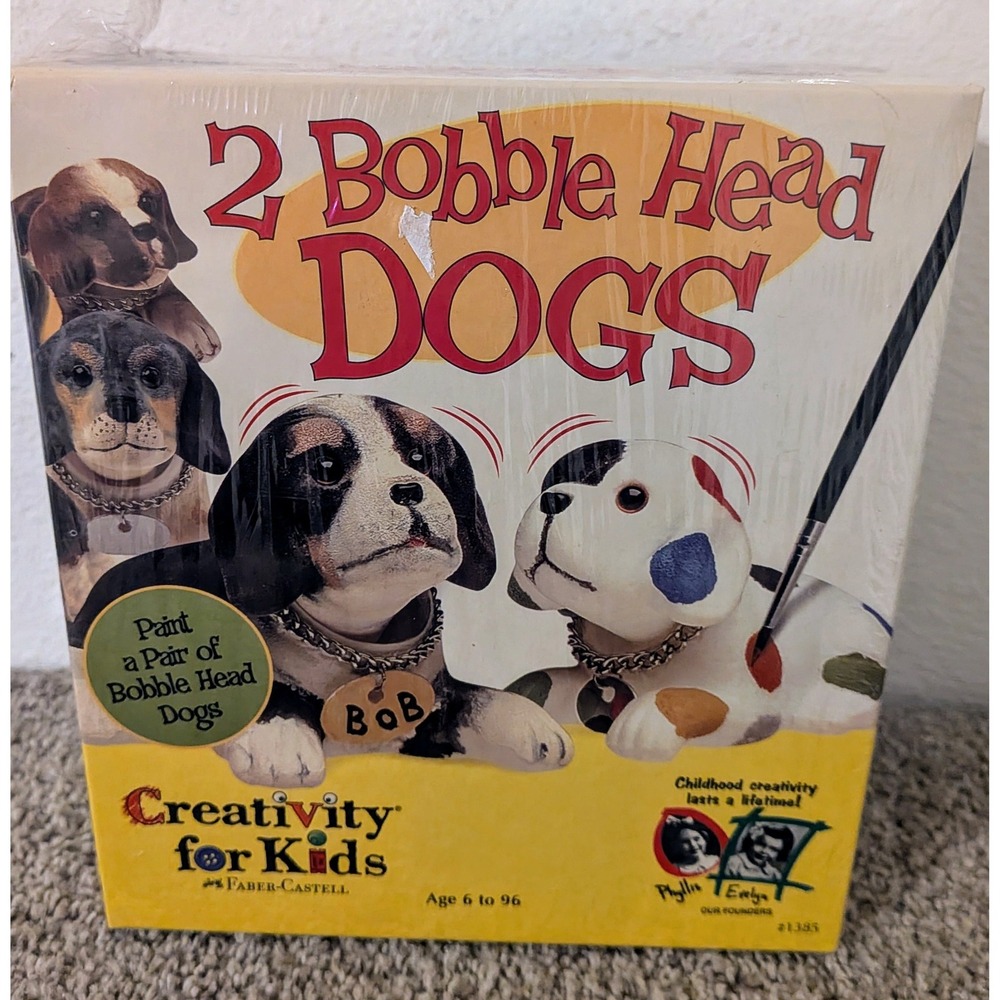 Creativity for Kids Paint Your Own 2 Bobble Head Dogs Craft Kit NEW
